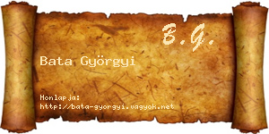 Bata Györgyi névjegykártya